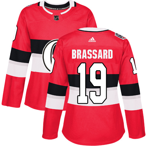 Adidas Senators #19 Derick Brassard Red Authentic 100 Classic Women's Stitched NHL Jersey - Click Image to Close